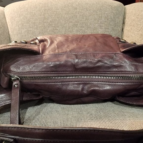 ** Flash Sale ** KENNETH COLE COLLECTION Hudson Rivet Hobo Handbag - Burgundy - Picture 5 of 9